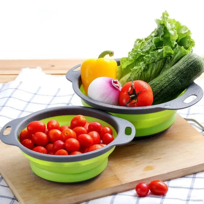 Foldable Silicone Colander Vegetable Washing Drain Basket