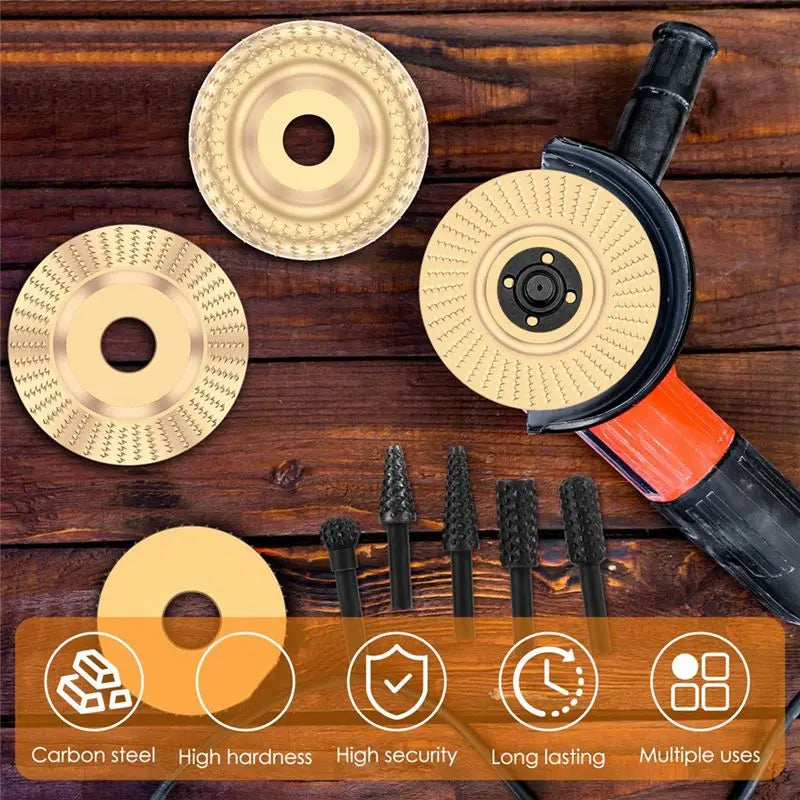A36T- Wood Carving Disc Bushing Angle Grinder Grinding Wheel Burr
