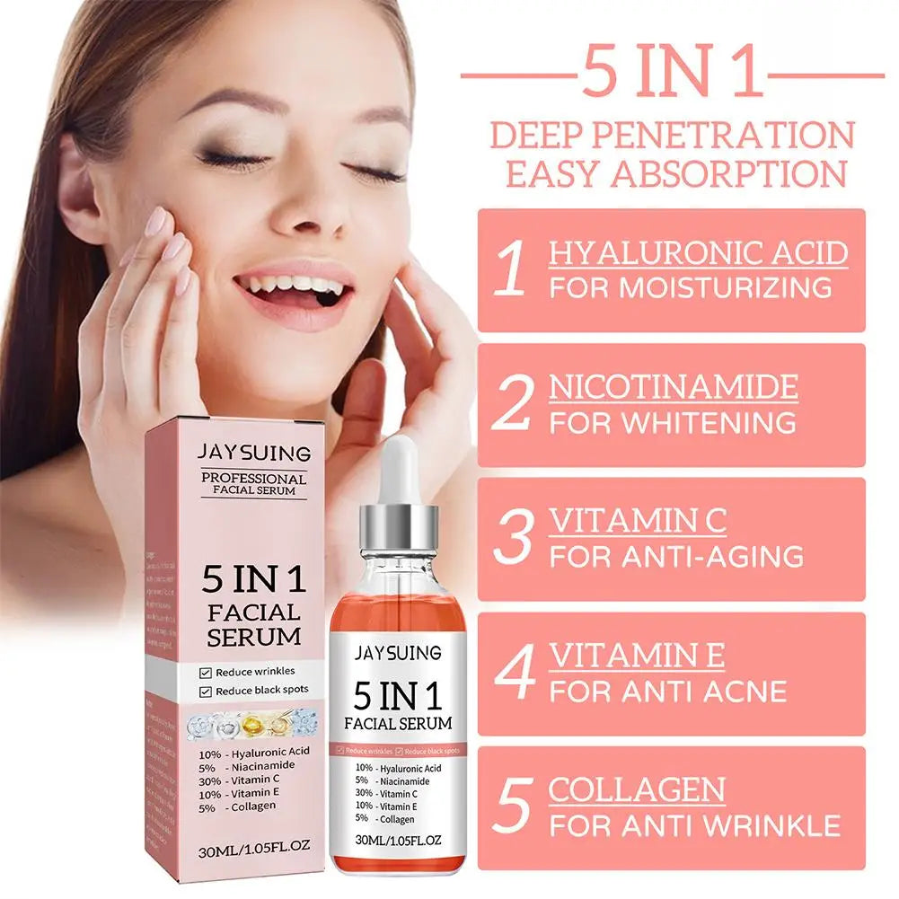 Eelhoe 5-in-1 Face Serum – Vitamin C & Hyaluronic Acid 30ml