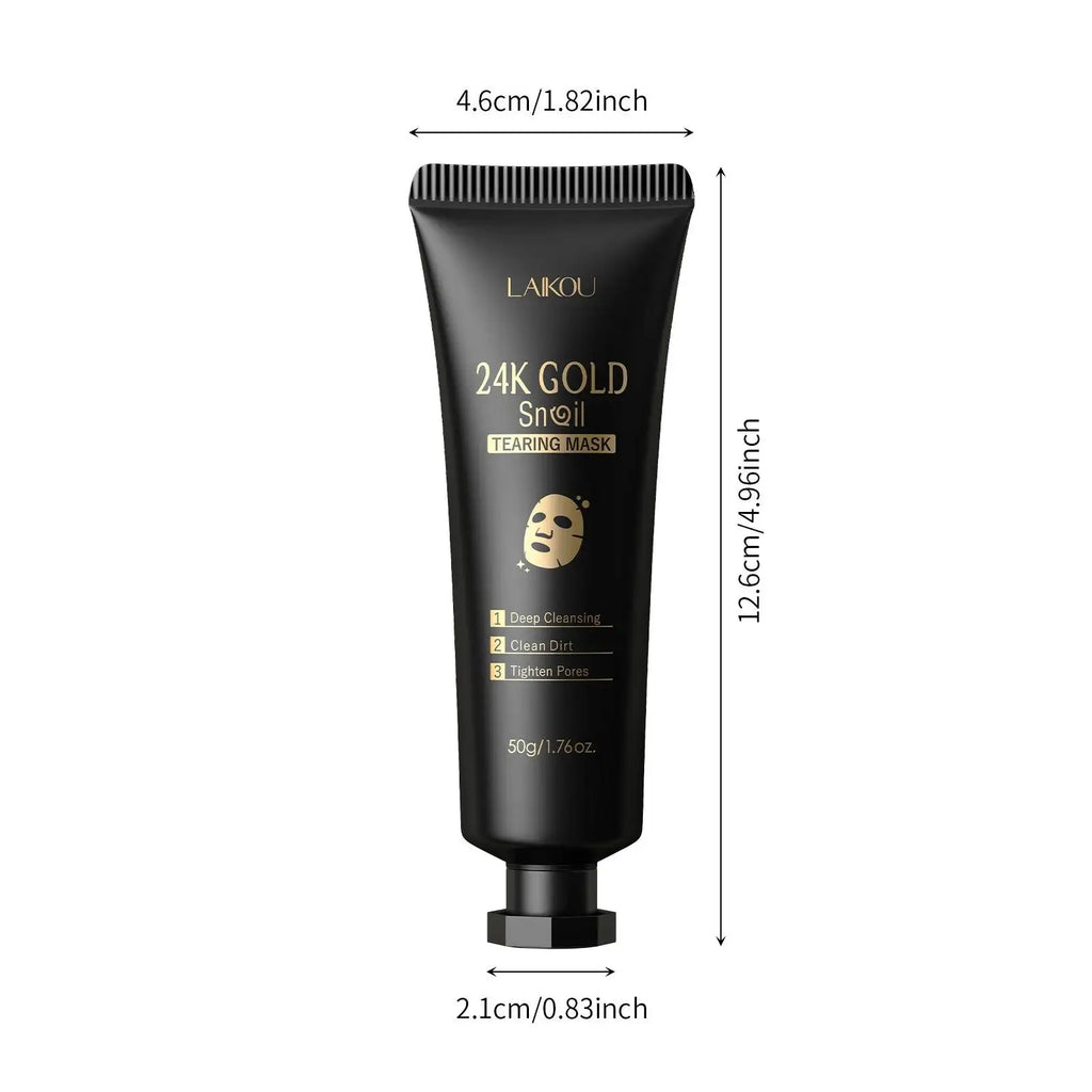 LAIKOU 24K Gold Snail Peel-Off Face Mask – Deep Cleanse 50g