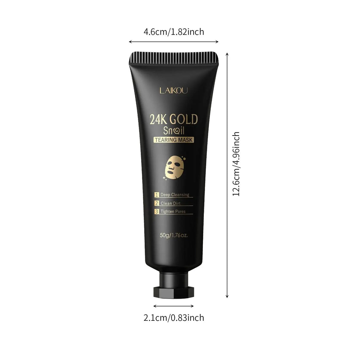 LAIKOU 24K Gold Snail Peel-Off Face Mask – Deep Cleanse 50g