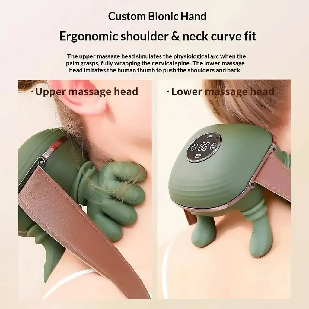 LCD Neck & Shoulder Massager | 4D Kneading Wireless Device