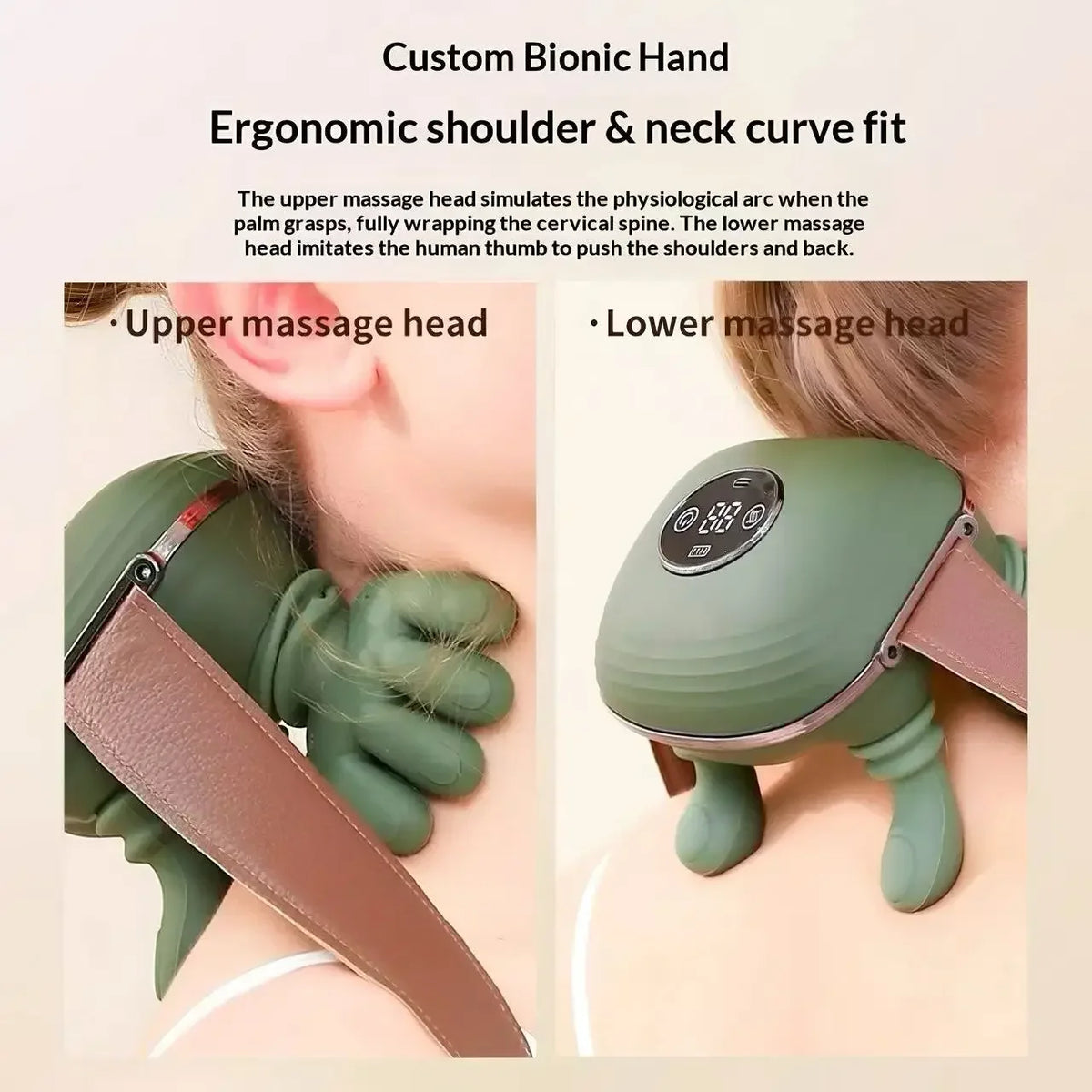 LCD Neck & Shoulder Massager | 4D Kneading Wireless Device