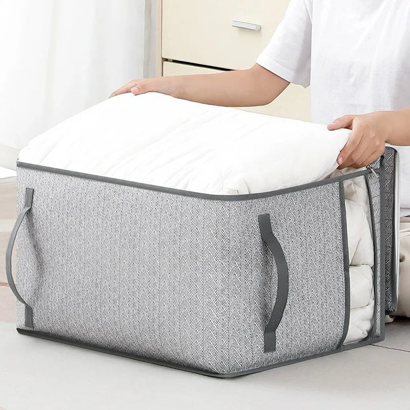 Gray Waterproof Clothes & Quilt Storage Bag with Window S/M/L