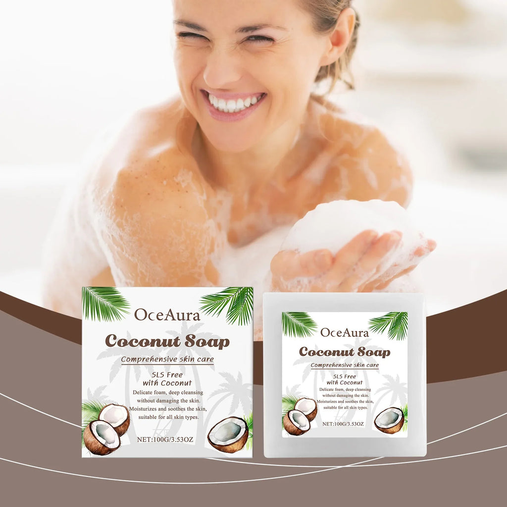 OceAura Coconut Oil Exfoliating Soap | Deep Cleanse & Hydration