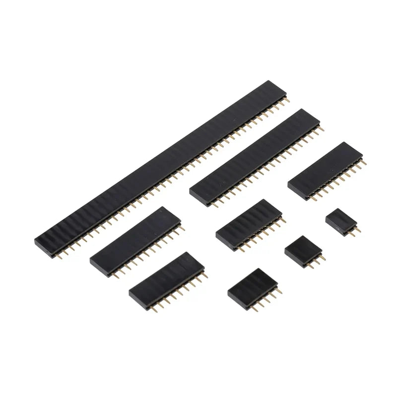 Lot Pitch 2 3 4 5 6 7 8 9 10 12 20 40 Pin Female Single Row Straight