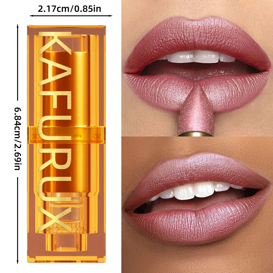 KAFURUX Metallic Glitter Lipstick – 16 Colors, Waterproof