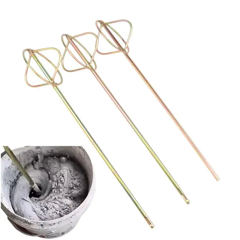 Gold Putty Powder Coating Paint Electric Mixer Rod Head Cement Mixing