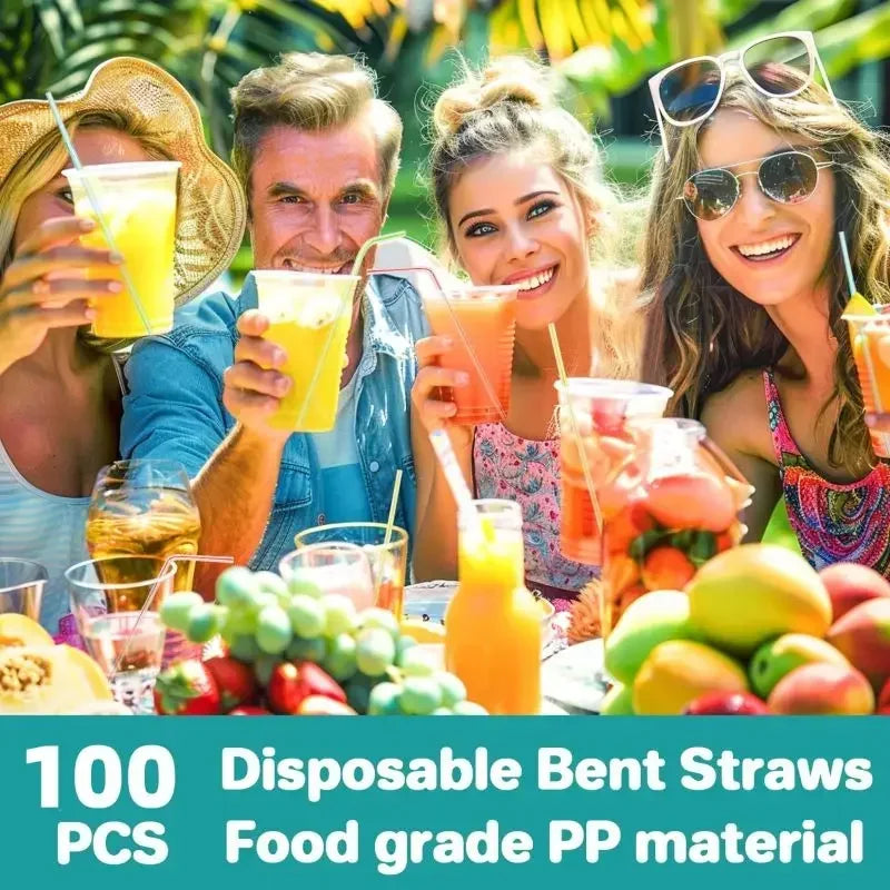 Multicolor Flexible Plastic Drinking Straws | Bulk Party Pack