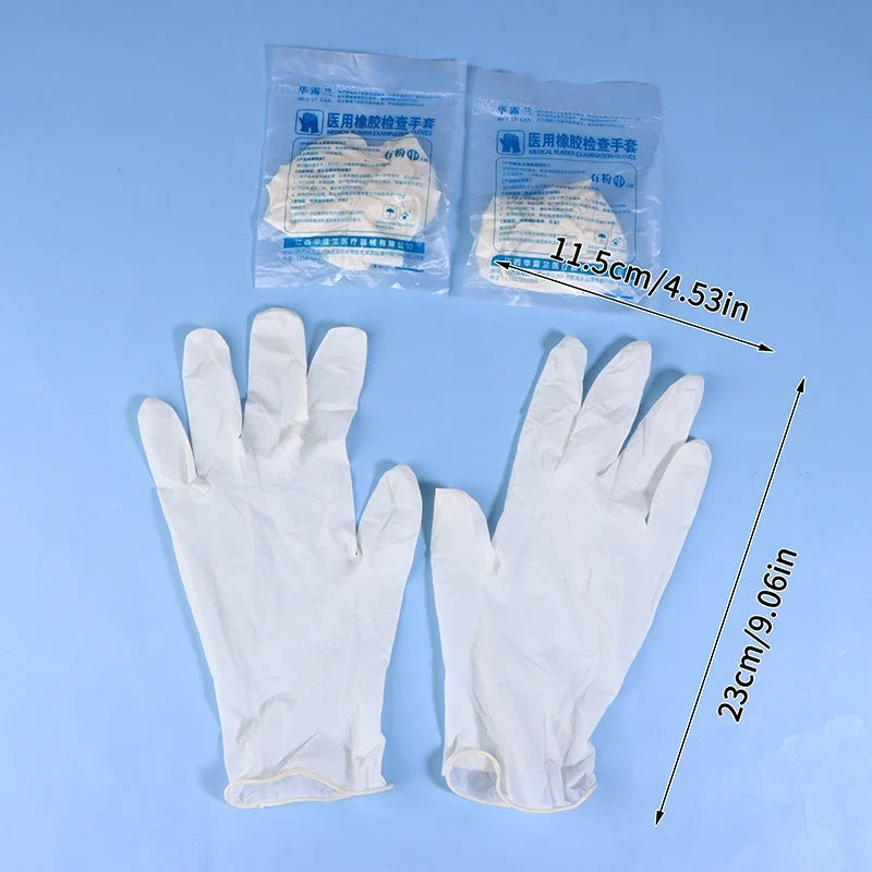 Disposable White Nitrile Gloves 50 Pairs – Waterproof Multipurpose
