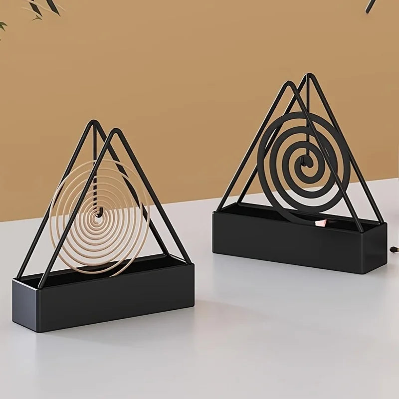 Metal Hanging Mosquito Coil Holder Triangular Ash Collector Stand