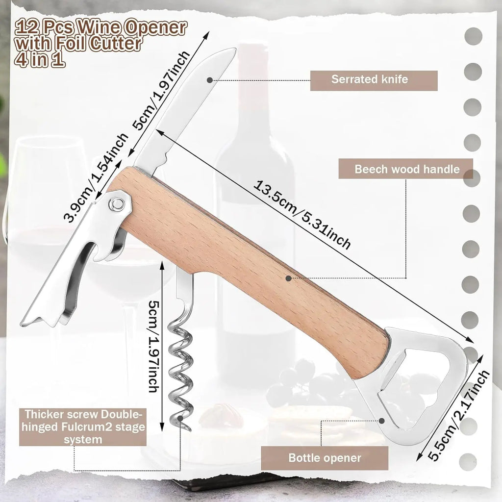 Wooden Wine Bottle Opener Groomsmen Wedding Party Gifts 1 Corkscrew