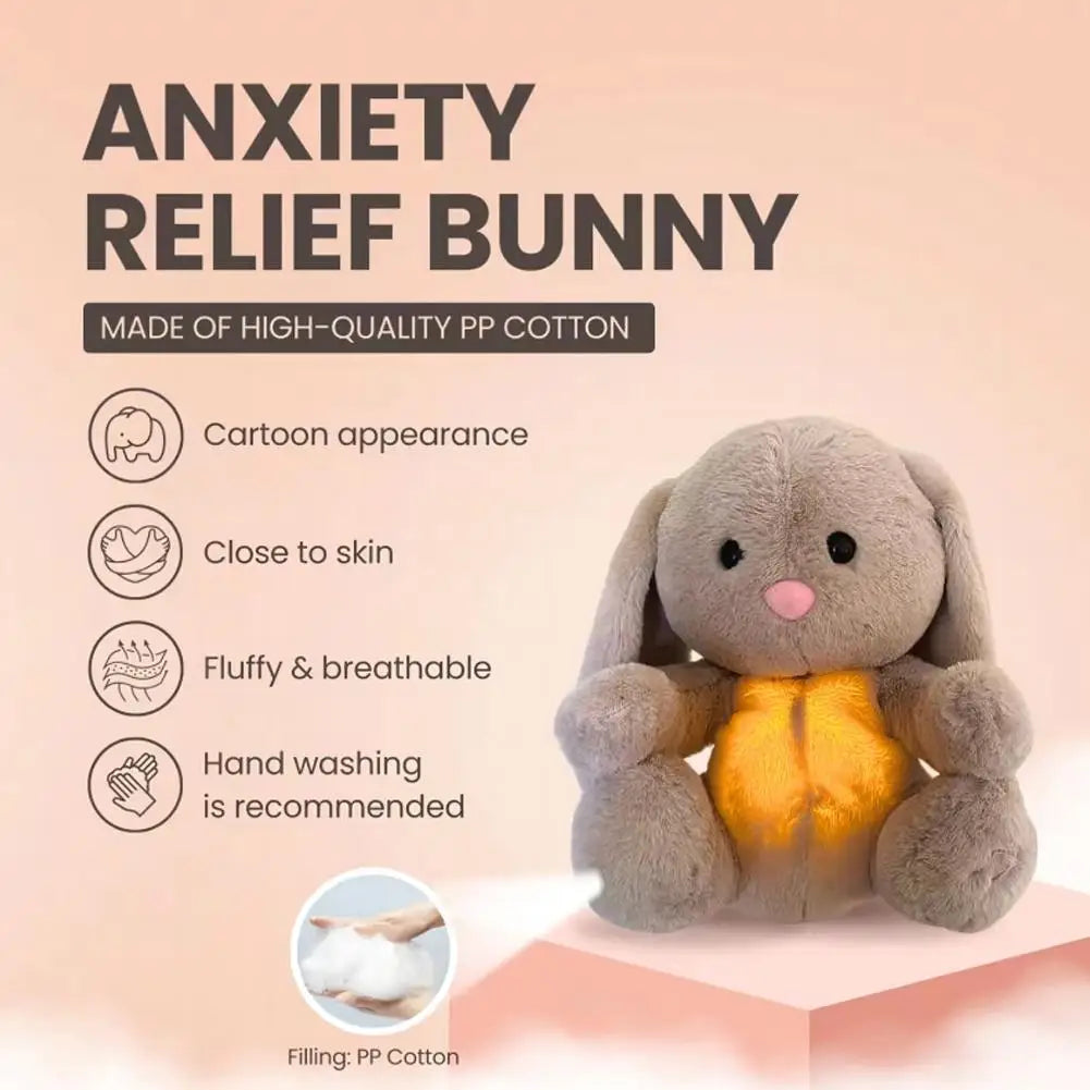 Breathing Plush Bunny Toy | Soothing Rabbit Doll with Music 28cm