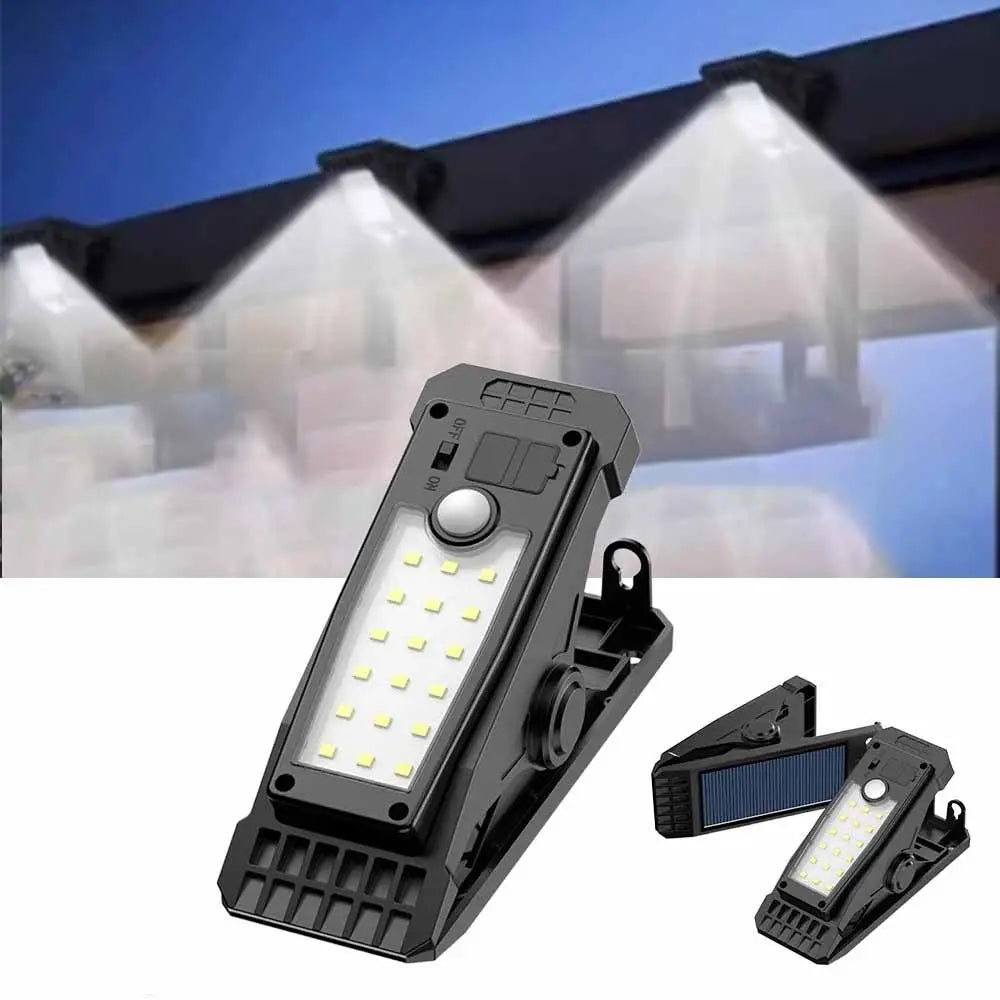 Solar Clip-On Light | 3 Modes, Motion Sensor & USB Backup
