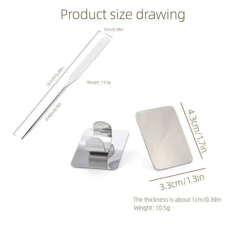 Stainless Steel Makeup Foundation Spatula & Ring Palette Set