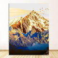 Nordic Snow Mountain Golden Abstract Canvas Wall Art Print Poster