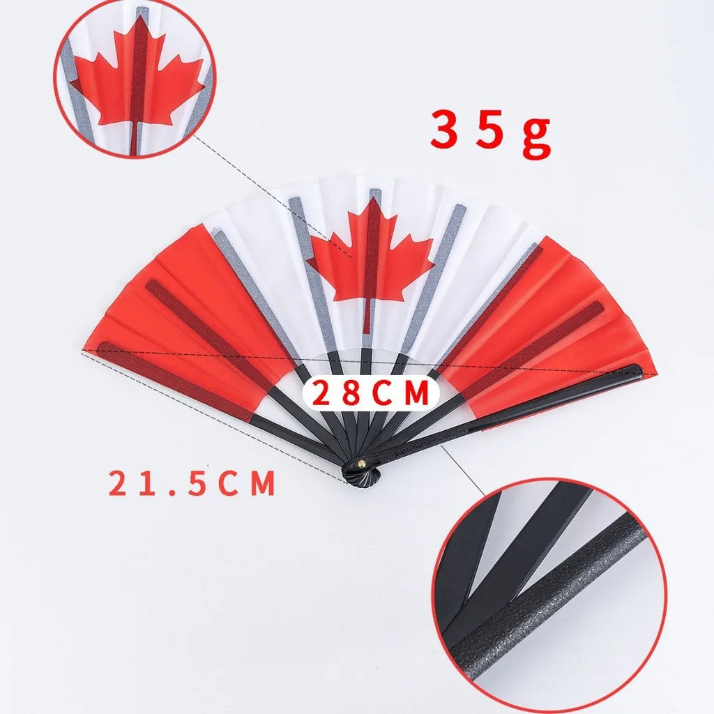 Folding Hand Fan South America 8 Country Flags Cheering Sports Events