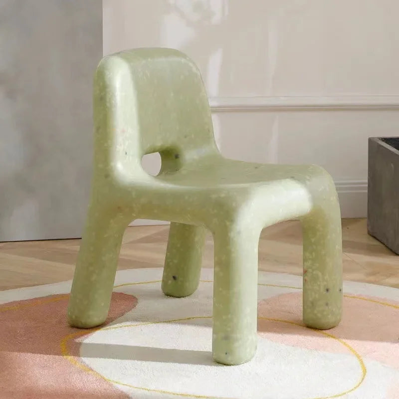 Nordic Style Plastic Chair – Outdoor Bench with Backrest