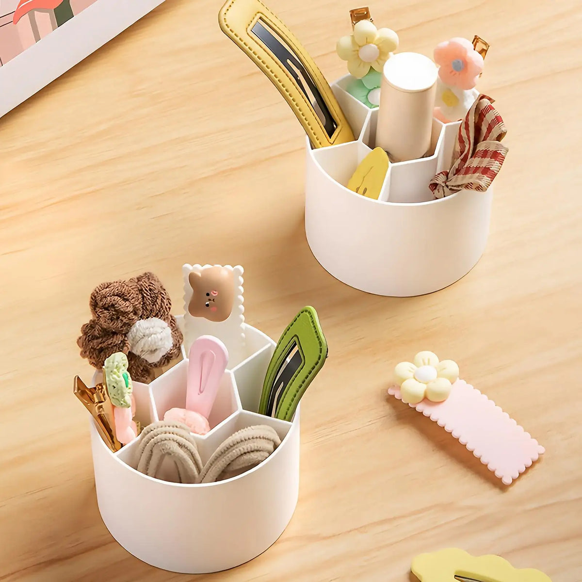 7-Compartment Makeup Brush Holder & Desk Organizer