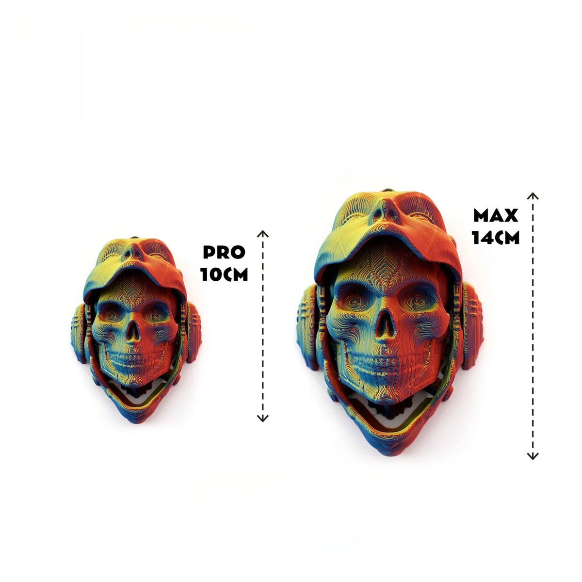 3D Printed Machined Mask Skull Flip Keychain Creative Bag Pendant Car