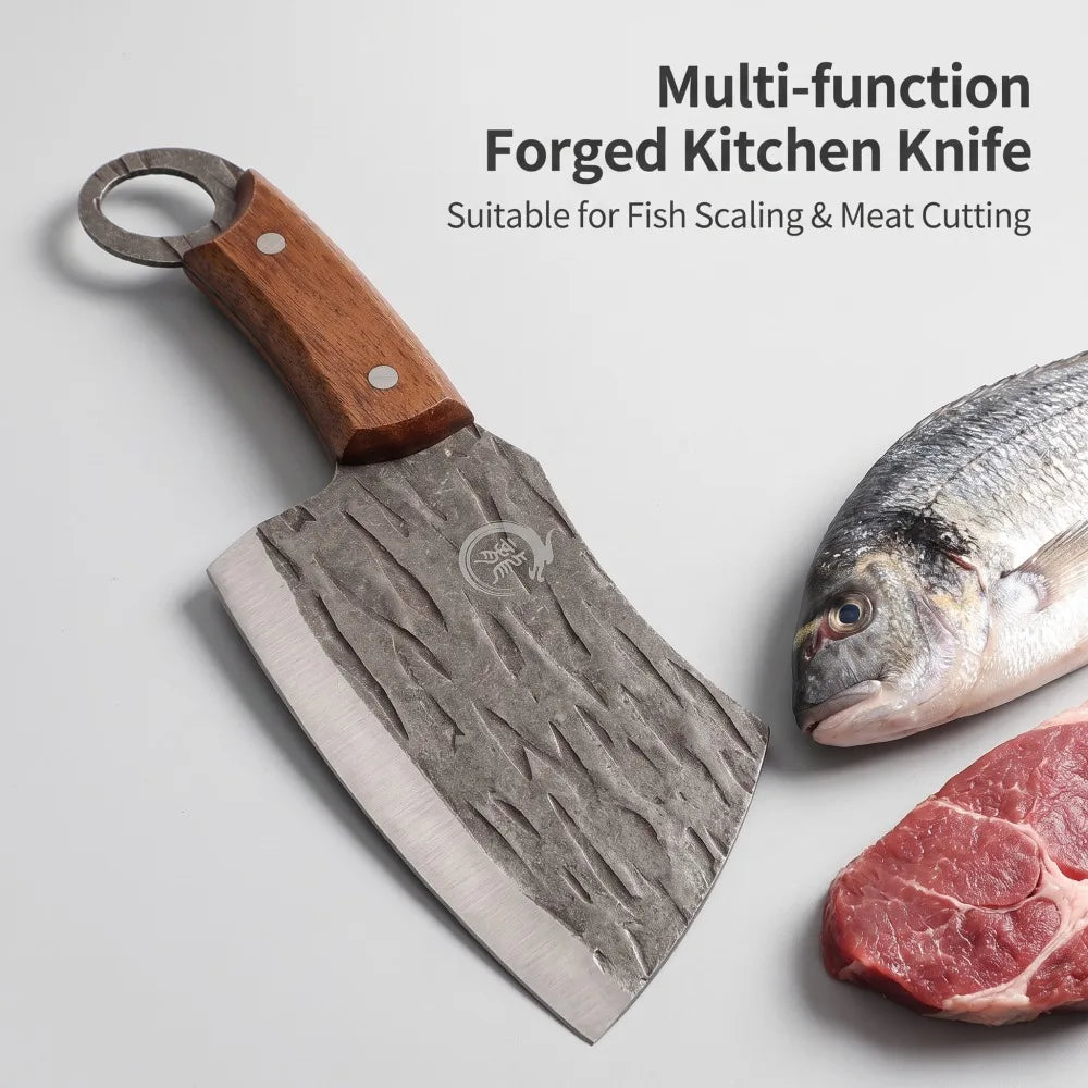 PLYS Forged Cleaver Knife – Stainless Steel & Wood Handle