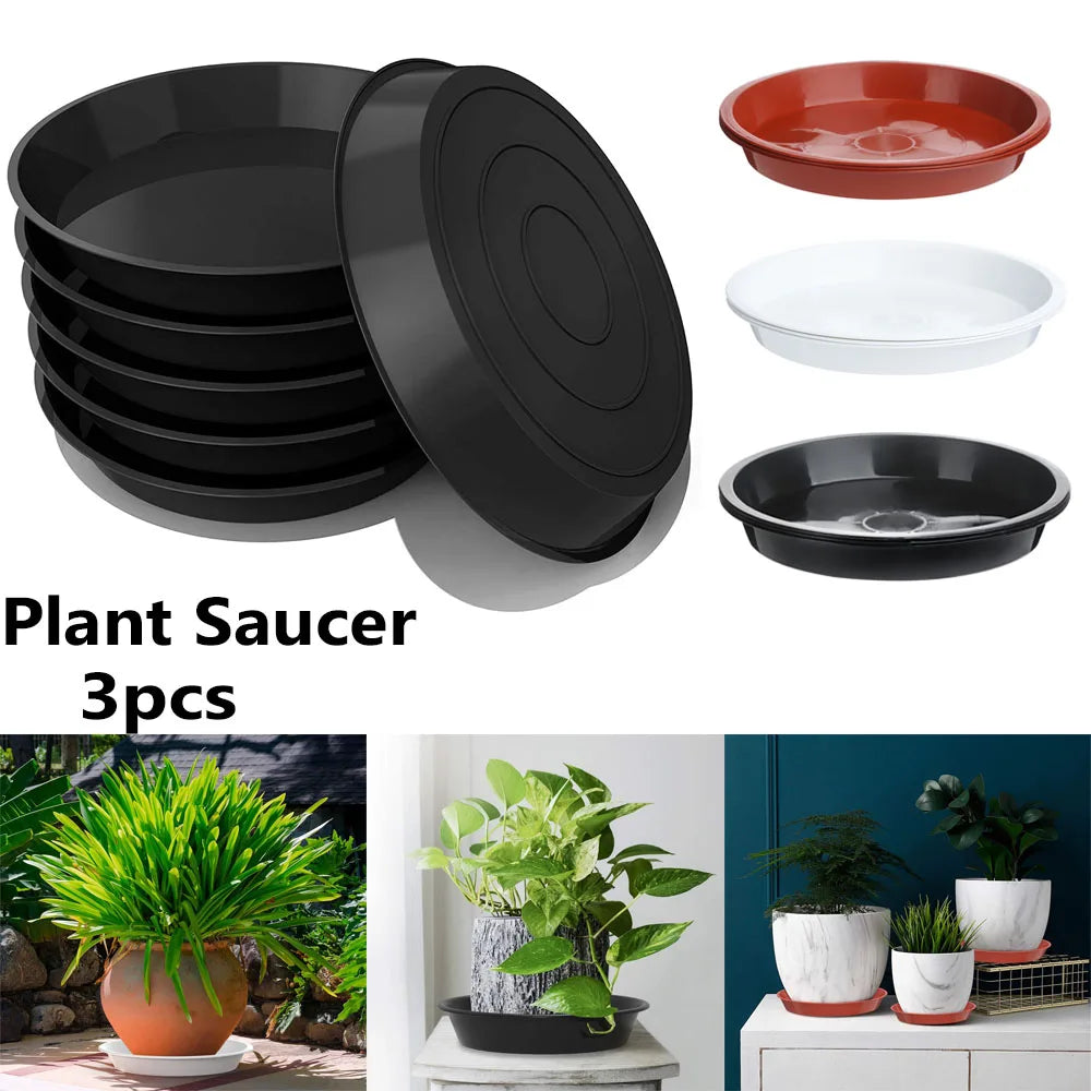 Round Shaped Plant Trays Durable Plastic Drip Heavy Duty Tray Saucers