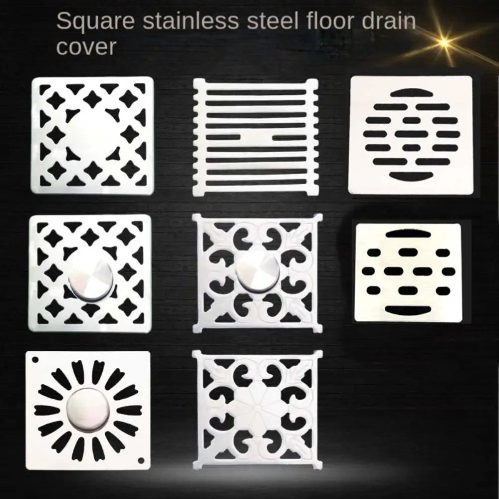 Square Floor Drain Cover Stainless Steel Convenient Shower Hole