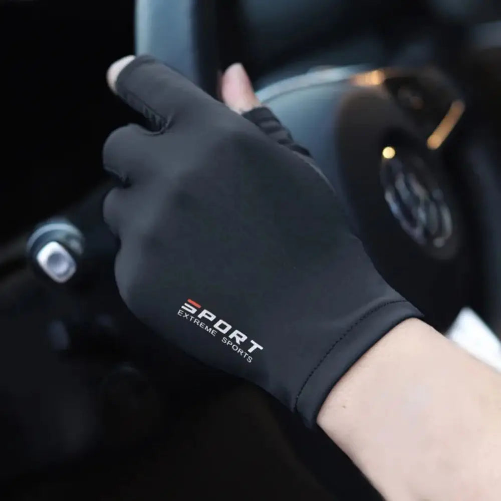 Ice Silk Halffinger Cycling Gloves Men Women Outdoor Sports Fitness