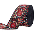Ethnic Floral Jacquard Ribbon 2 Inch Indian Red – 10 Yards