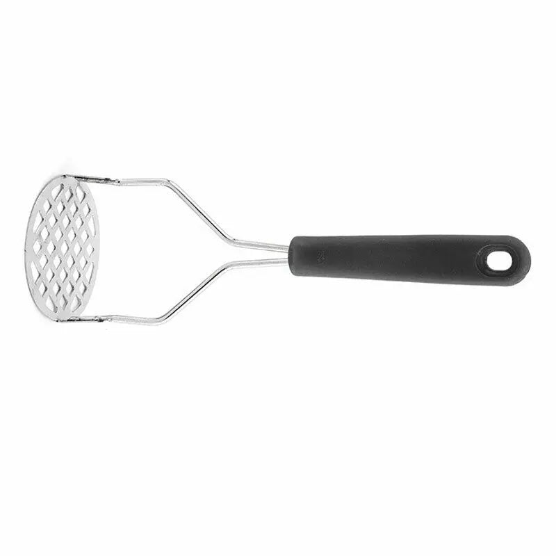 Stainless Steel Potato Masher with Non-Slip Black Handle