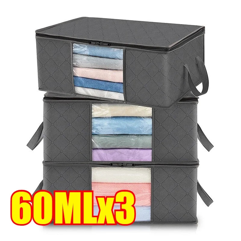 Foldable Blanket & Clothes Storage Bags | 3-Layer Non-Woven