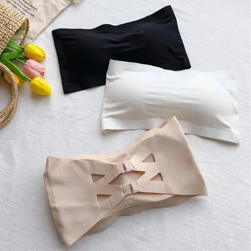 Seamless Strapless Bandeau Bra | Wireless Tube Top for Women