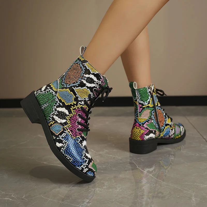 Women's Printed Wedge Ankle Boots – Anti-Slip Casual Short Boot