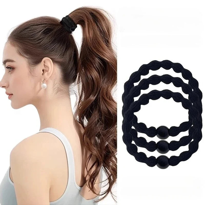 Sporty Hair Ties Strong Hold Elastic Bands 5/10 Pack – Black