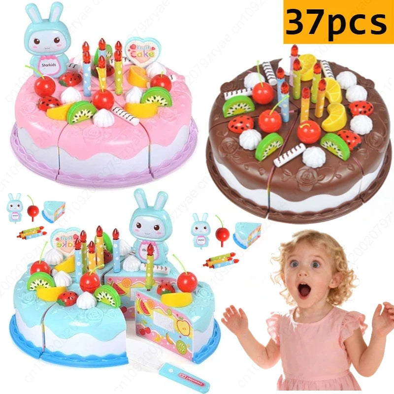 Kids Pretend Play Cutting Cake & Dessert Kitchen Toy Set