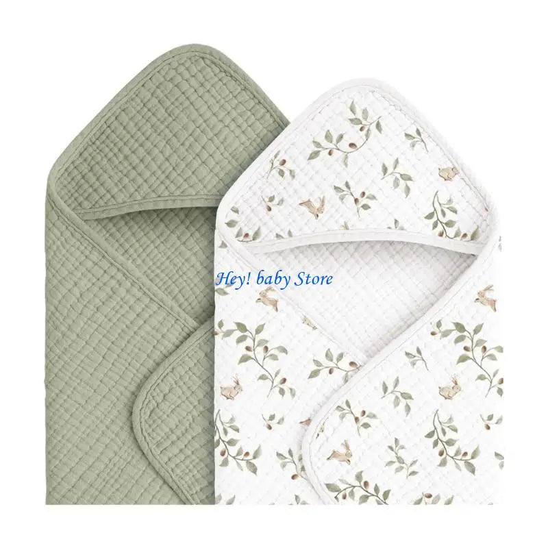 2-Pack Hooded Baby Towel Cotton Gauze – Soft, Absorbent Newborn
