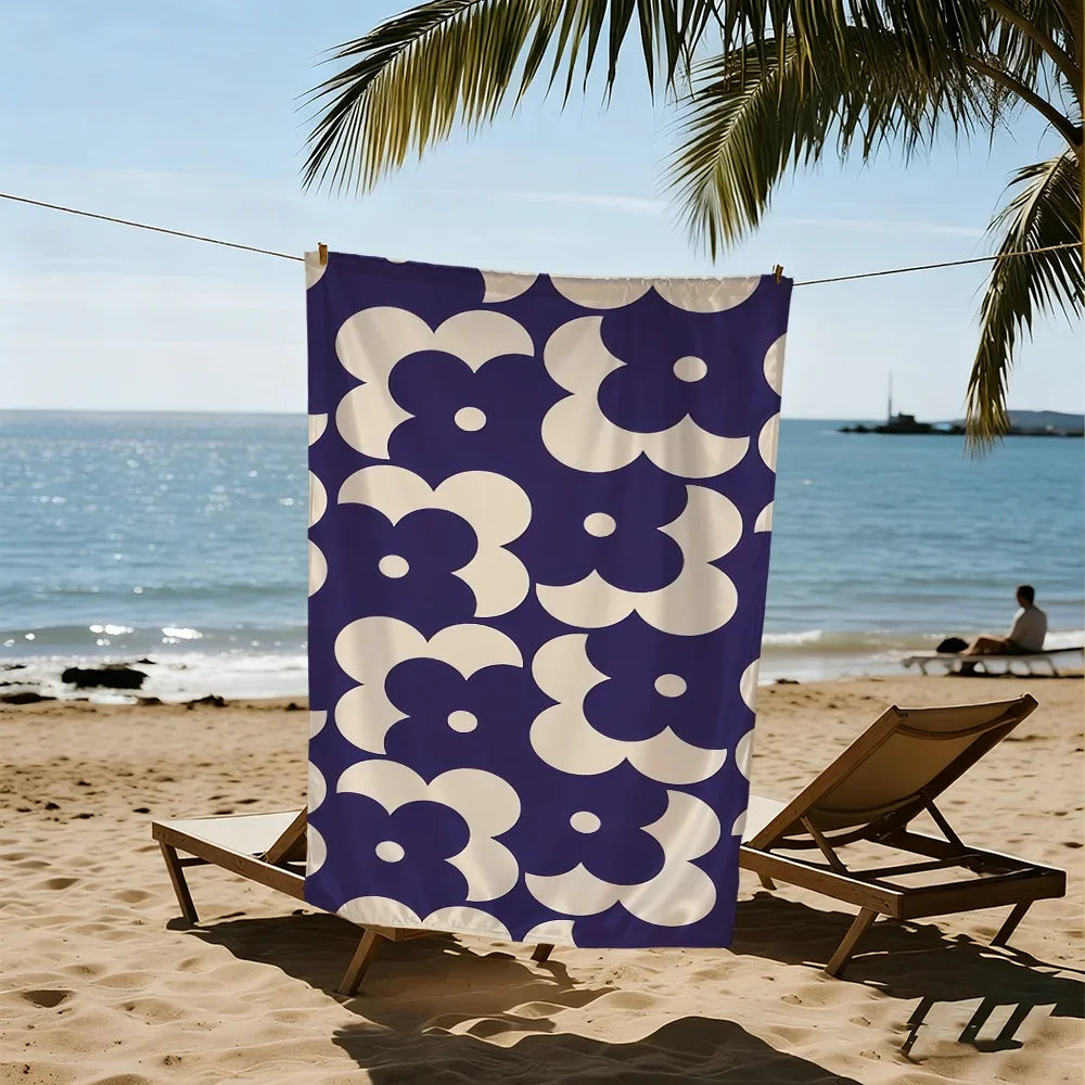 Flower Cartoon Quick-Dry Beach Towel | Pool, Gym & Travel