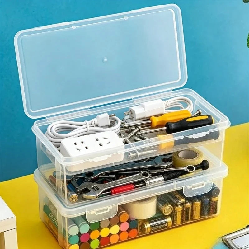 Large Capacity Transparent Storage Box Portable Tension Organizer