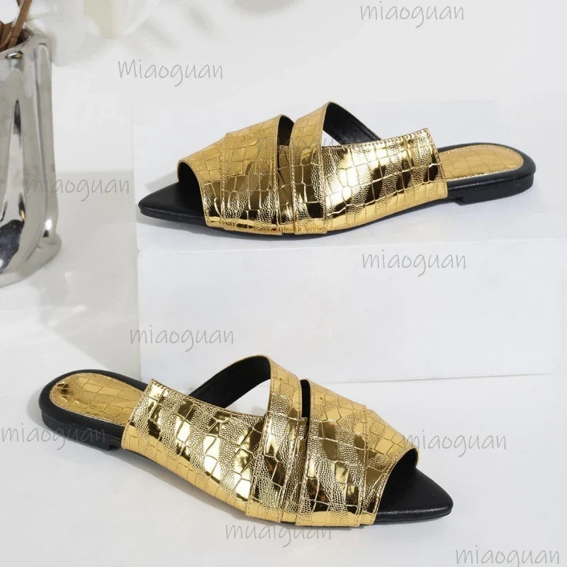 Women's Flat Pointed Toe Slippers – Lightweight Summer Sandals