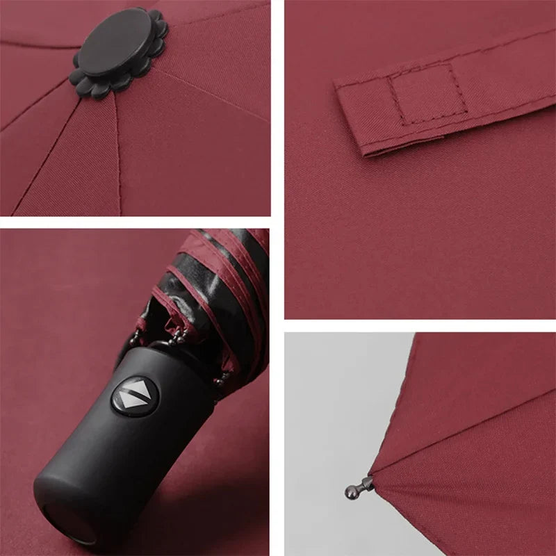 Windproof Waterproof Auto Travel Umbrella – UV & Rain Protection