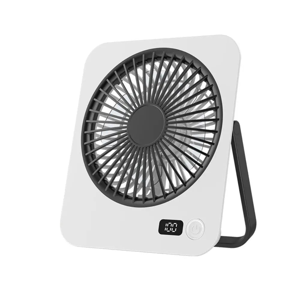 USB Rechargeable Foldable Desk Fan – 5-Speed LED Silent Fan
