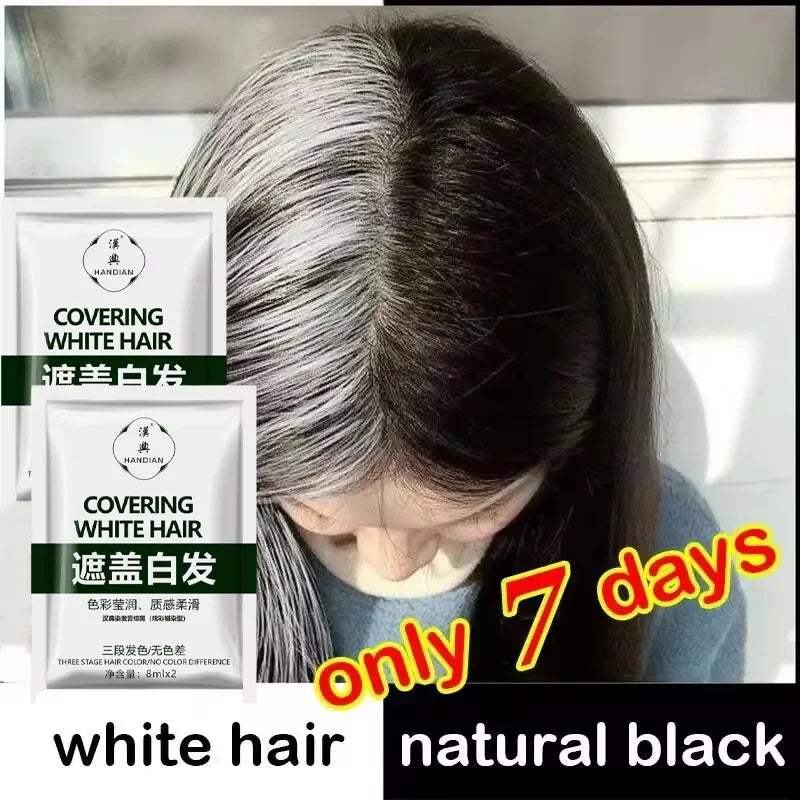 Herbal Hair Dye Shampoo – Natural Black & Grey Coverage