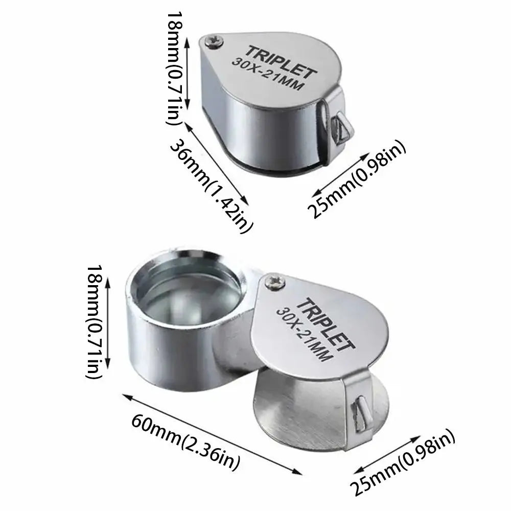 Mini Pocket Loupe 10x 20x 30x – Jewelry Magnifying Glass