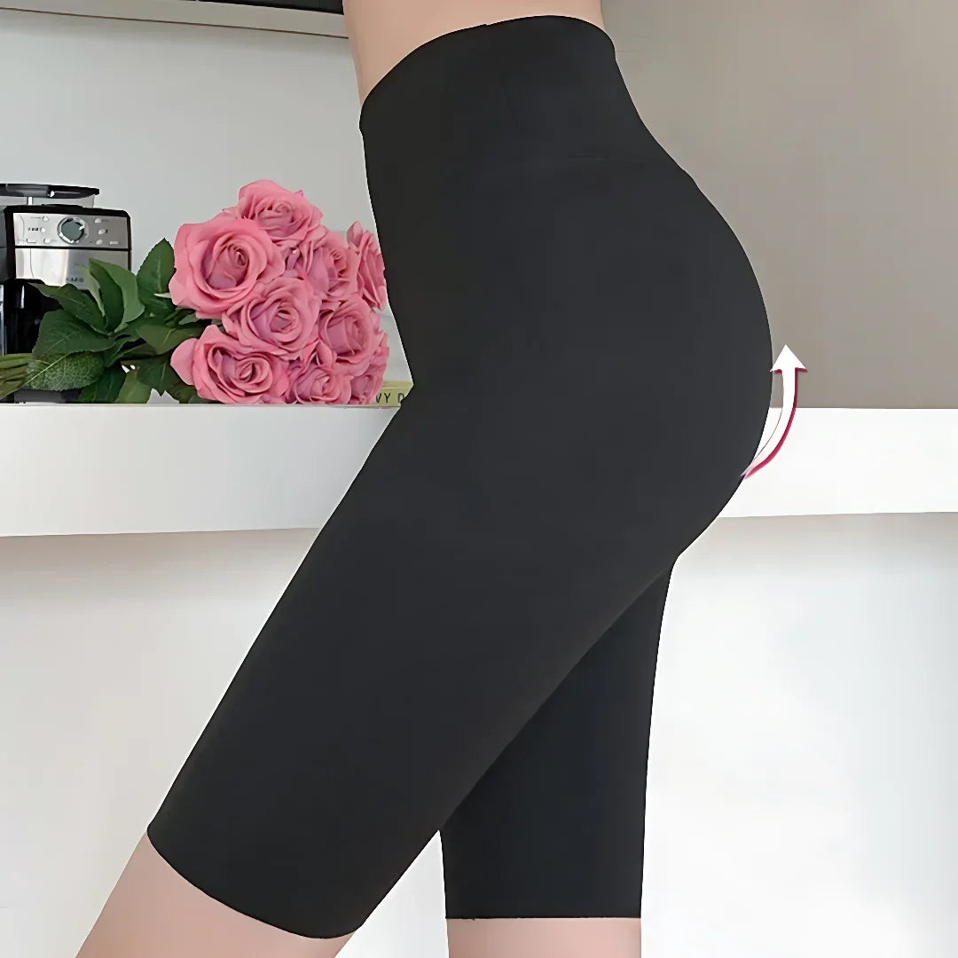 Women's High Waist Shark Print Yoga Shorts | Slim Fit