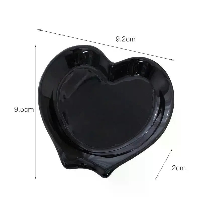 Creative Heart Shaped Ceramic Spoon Rest Pad Coffee Holder Soup Ladle