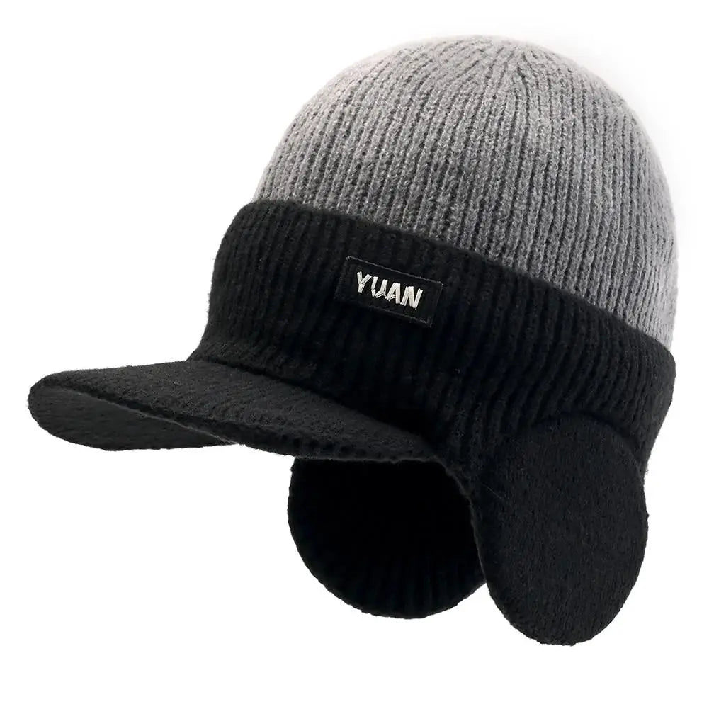 Winter Thermal Knit Baseball Cap with Ear Flaps | Windproof