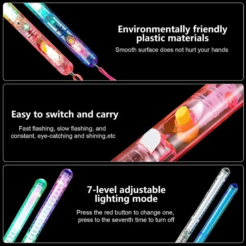 120PCS LED Glow Sticks Rainbow Flash Wands – Party & Events