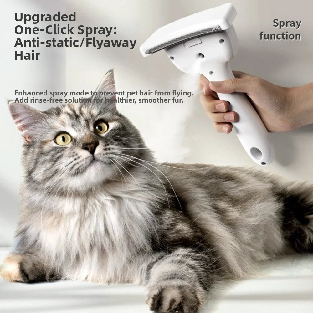 USB Rechargeable Pet Hair Remover Brush & Self-Cleaning Comb