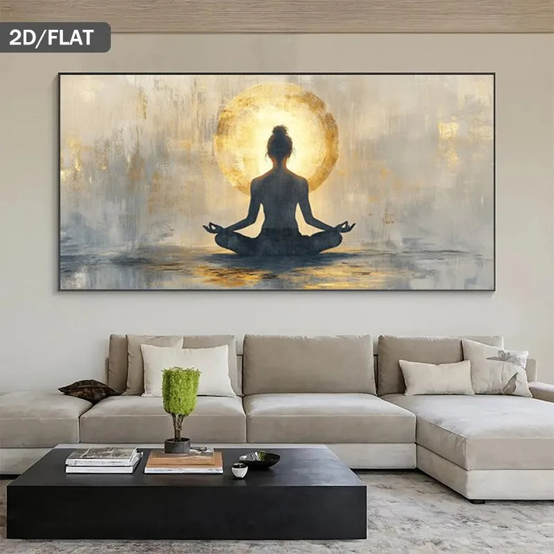 Abstract Zen Female Meditation Canvas Print | Minimalist Wall Art