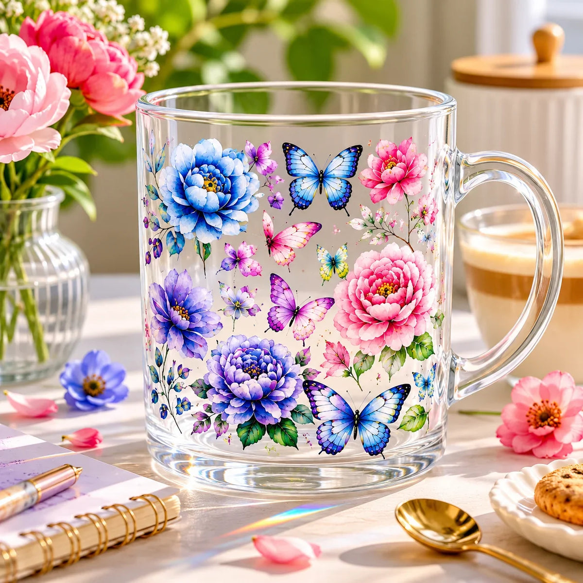 Watercolor Butterfly Floral UV DTF Sticker | Tumbler Cup Wrap Decal